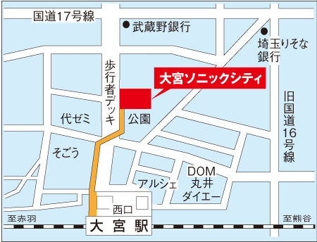 大宮ソニックシティホール ルート図